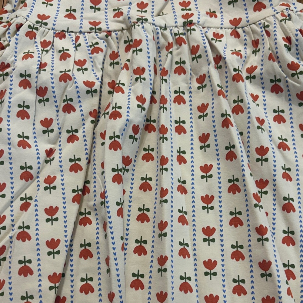 *Hanna Andersson Cream Dress with Orange Floral Print - Picture 6 of 9